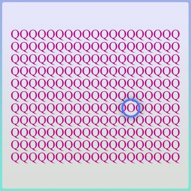 Ein anspruchsvolles IQ-Rätsel: Nur die Glücklichen finden den versteckten Buchstaben 'O'